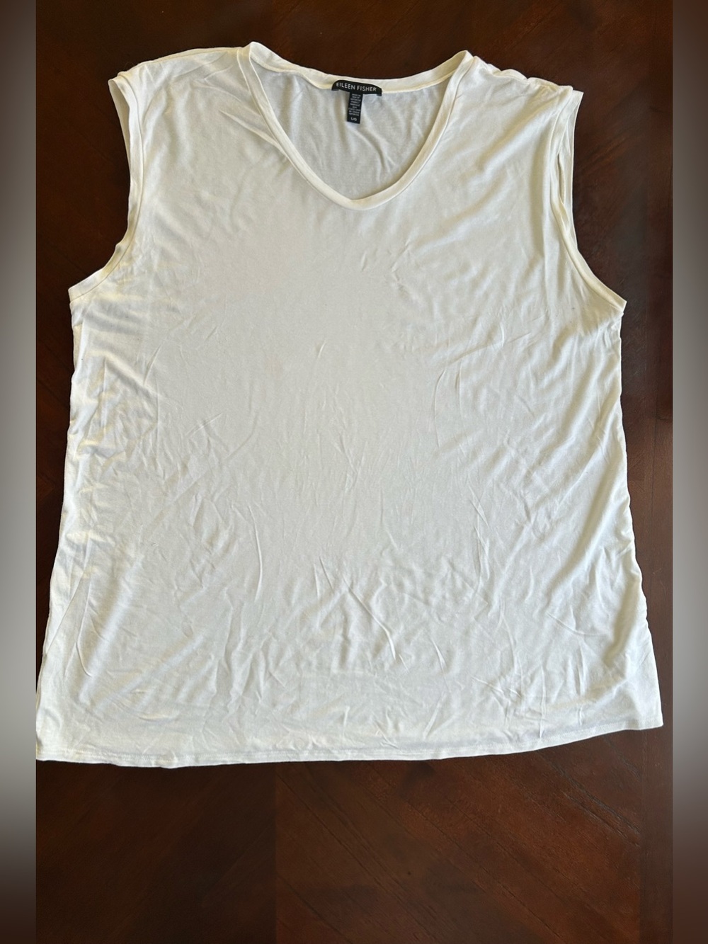 Eileen Fisher white Sleeveless Scoop Neck Tank size L